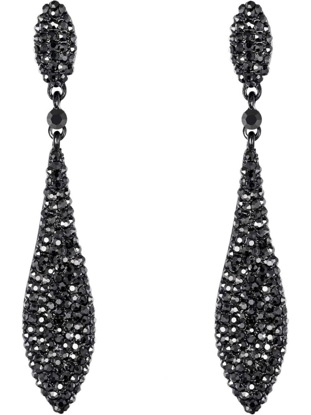 Austrian Crystal Double Drop Wedding Prom Dangle Earrings
